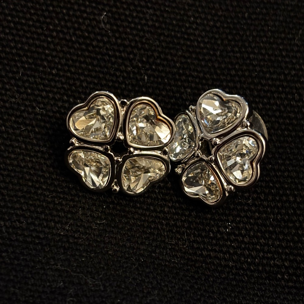 Swarovski crystal clover earrings in silver tone